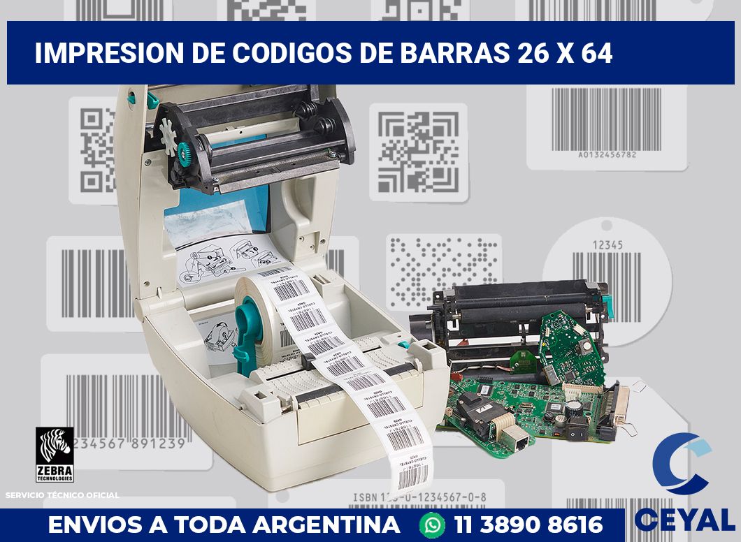 impresion de codigos de barras 26 x 64