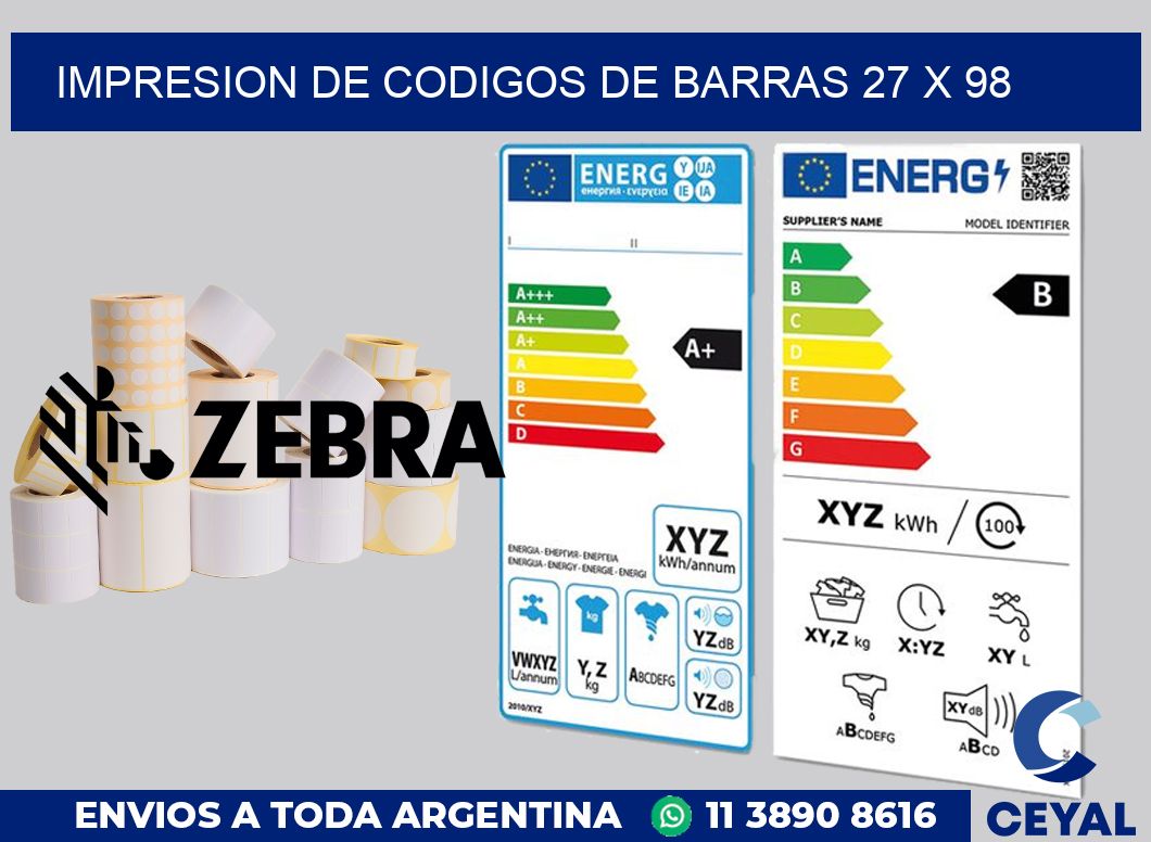 impresion de codigos de barras 27 x 98