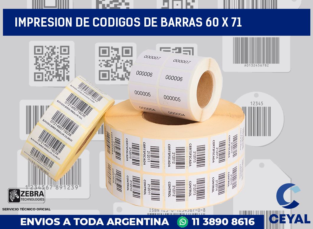 impresion de codigos de barras 60 x 71