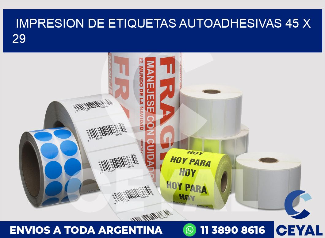 impresion de etiquetas autoadhesivas 45 x 29