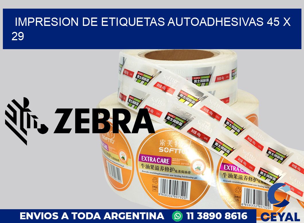 impresion de etiquetas autoadhesivas 45 x 29