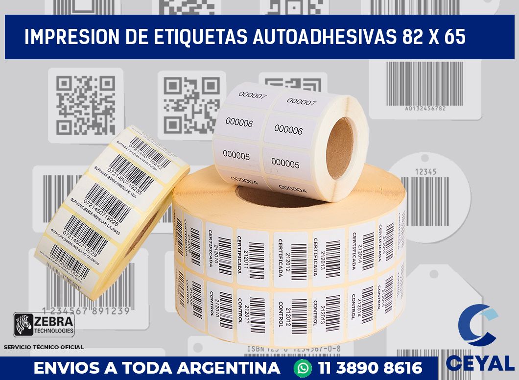 impresion de etiquetas autoadhesivas 82 x 65