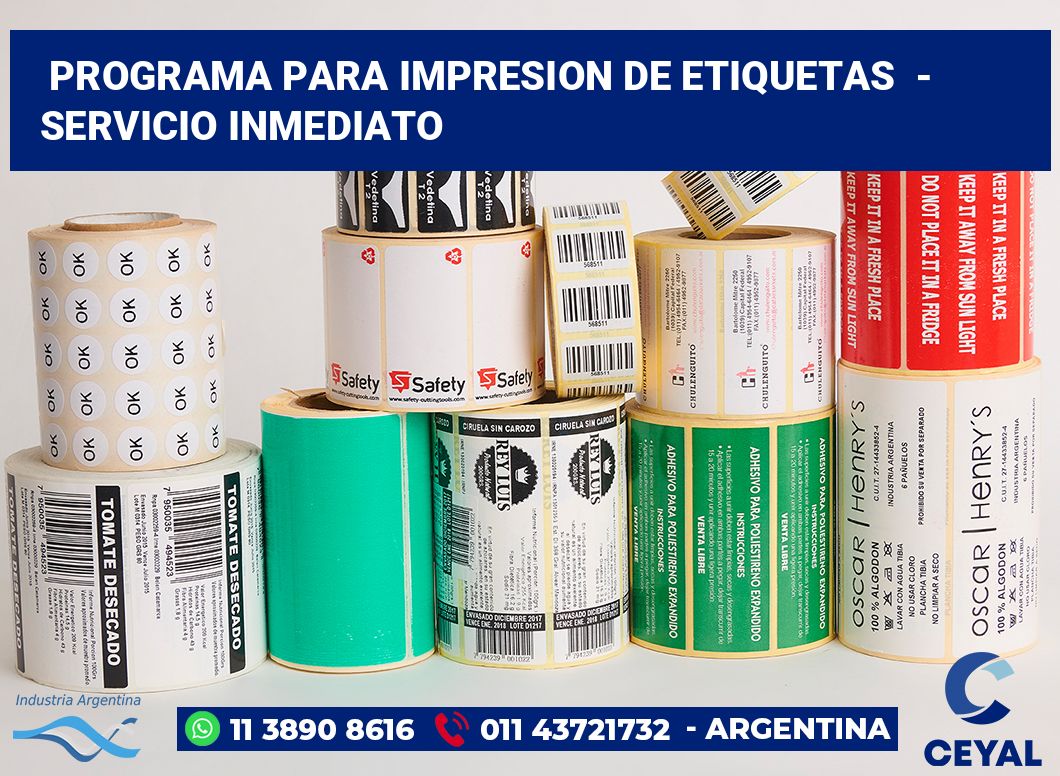 programa para impresion de etiquetas  - Servicio inmediato
