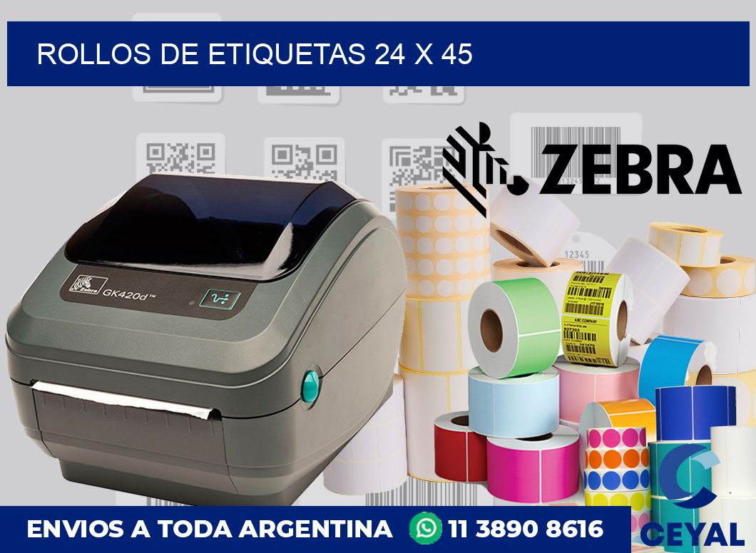 rollos de etiquetas 24 x 45