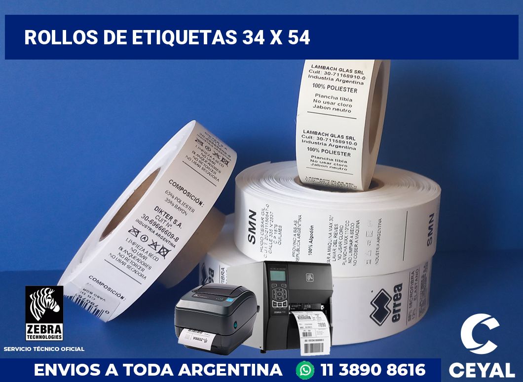 rollos de etiquetas 34 x 54