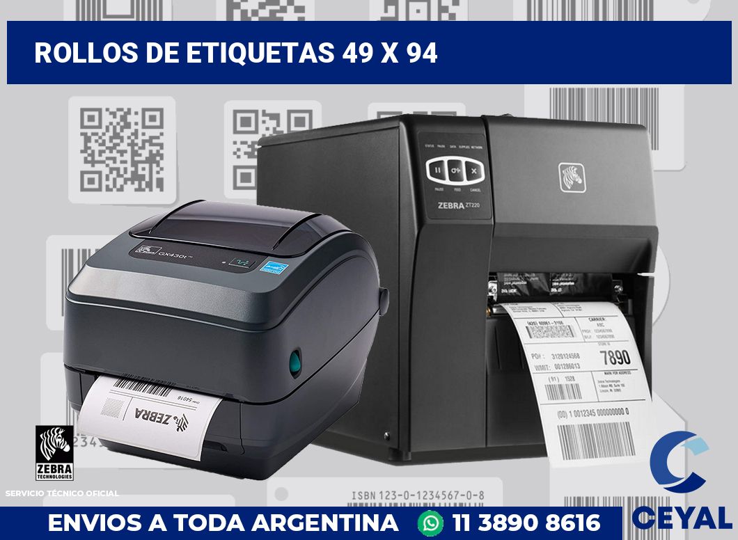 rollos de etiquetas 49 x 94
