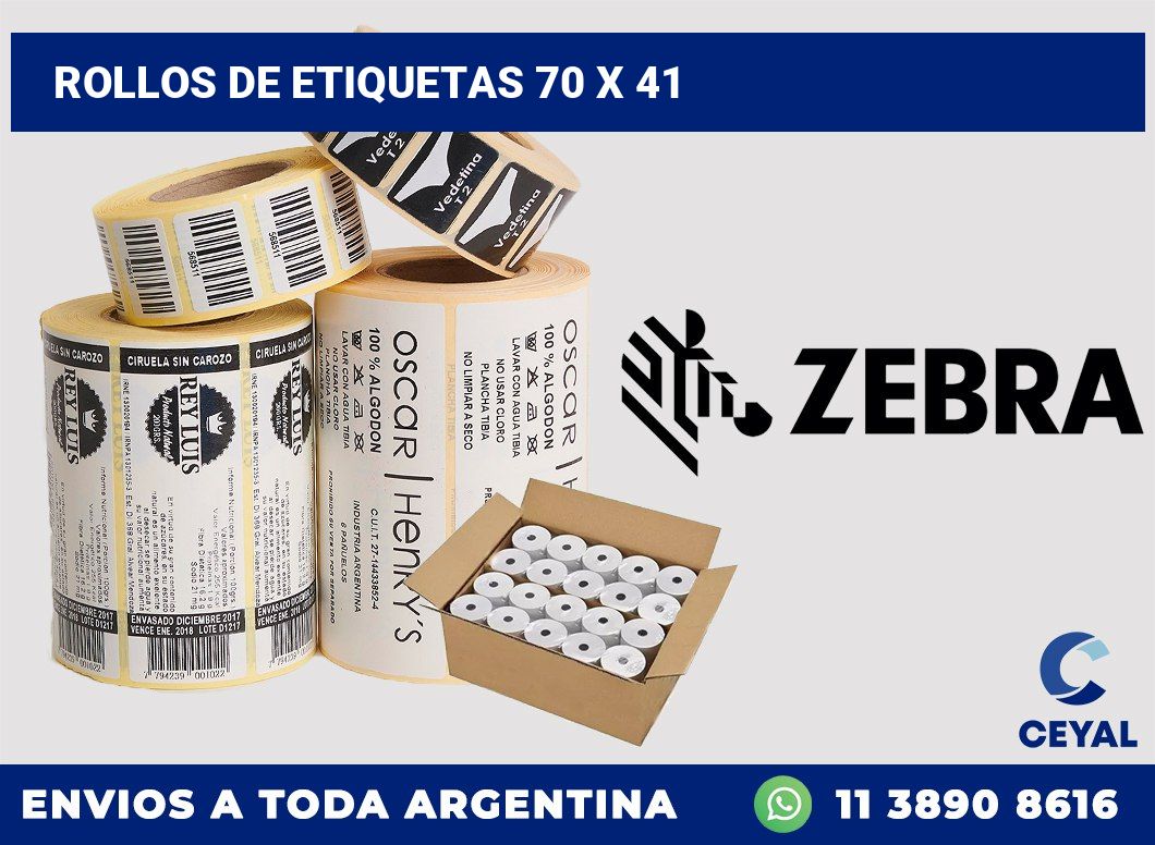 rollos de etiquetas 70 x 41