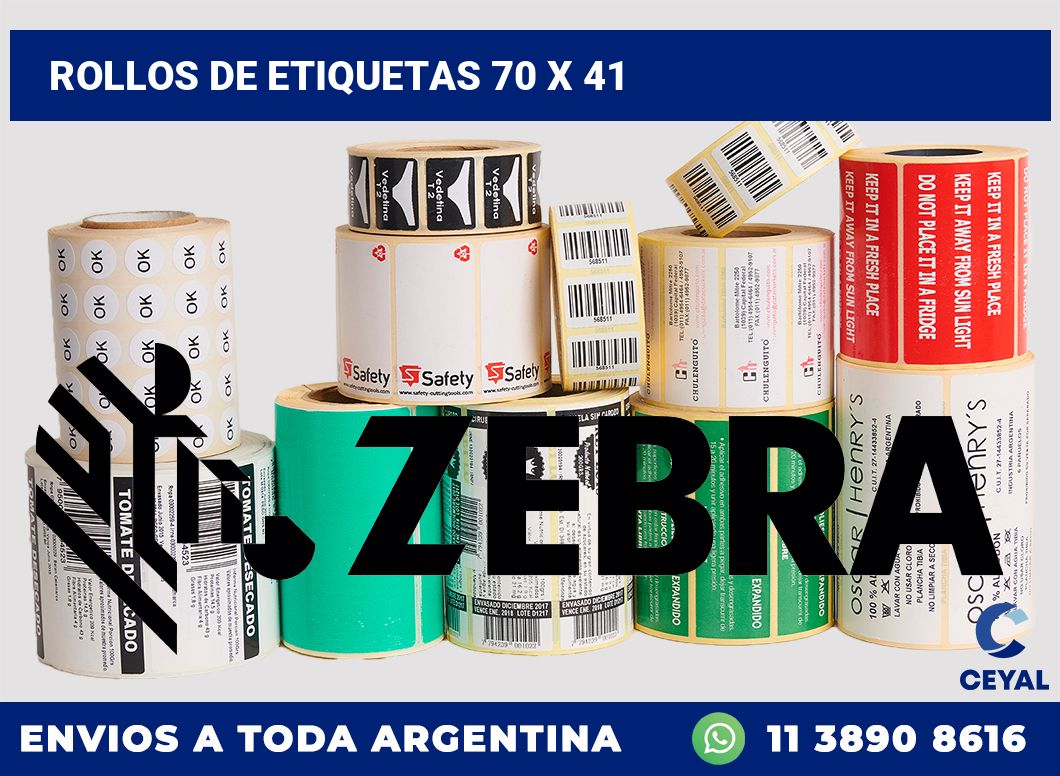 rollos de etiquetas 70 x 41