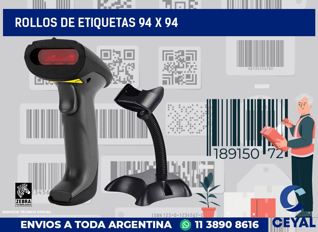 rollos de etiquetas 94 x 94