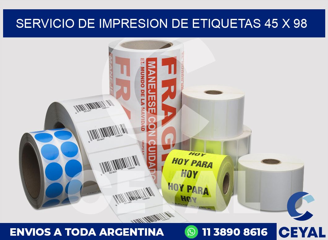 servicio de impresion de etiquetas 45 x 98