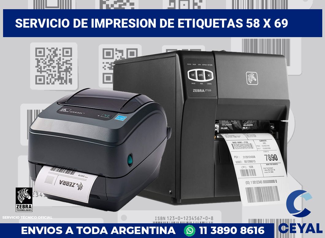 servicio de impresion de etiquetas 58 x 69