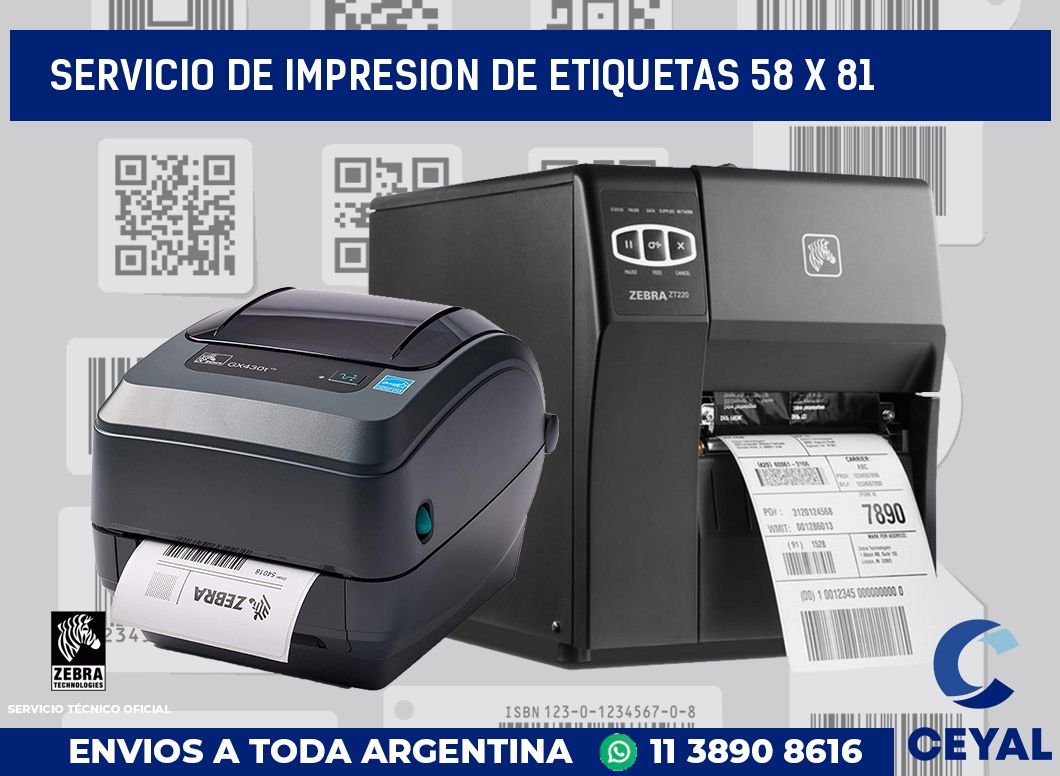 servicio de impresion de etiquetas 58 x 81