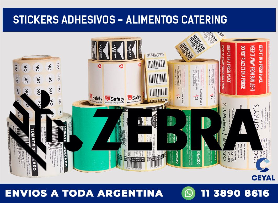 stickers adhesivos - alimentos catering