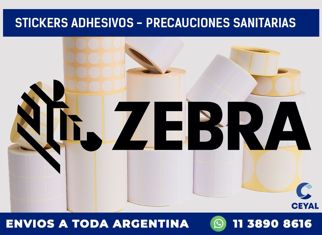 stickers adhesivos - precauciones sanitarias