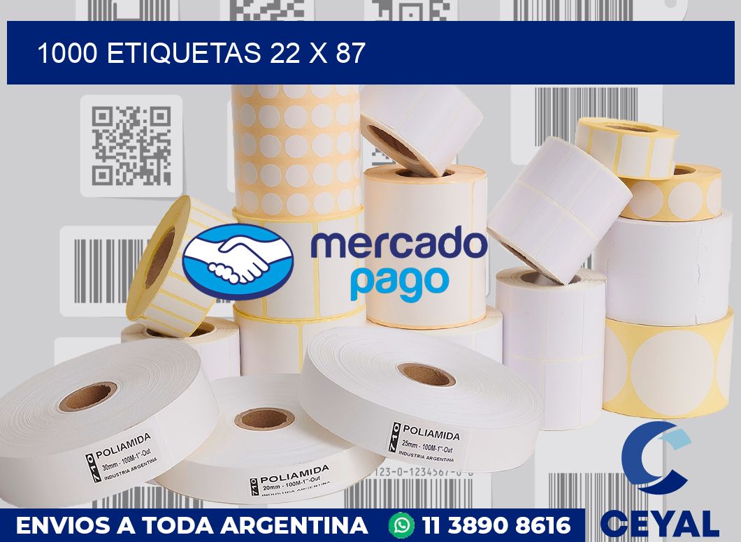 1000 etiquetas 22 x 87