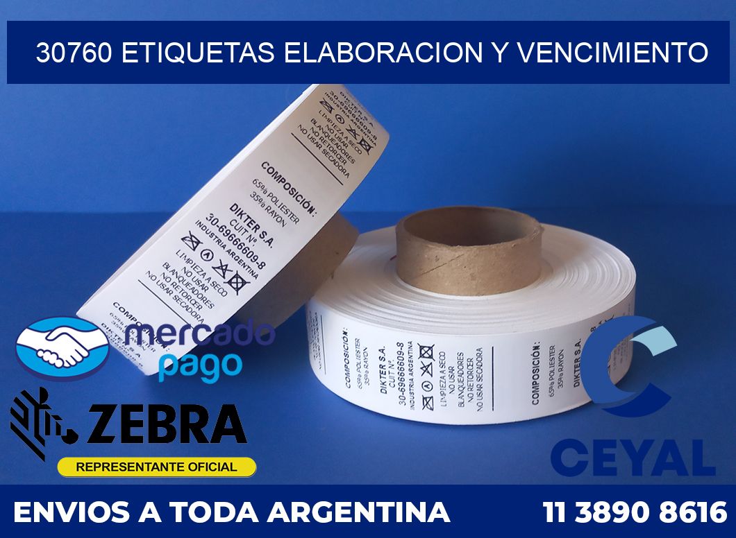 30760 Etiquetas elaboracion y vencimiento