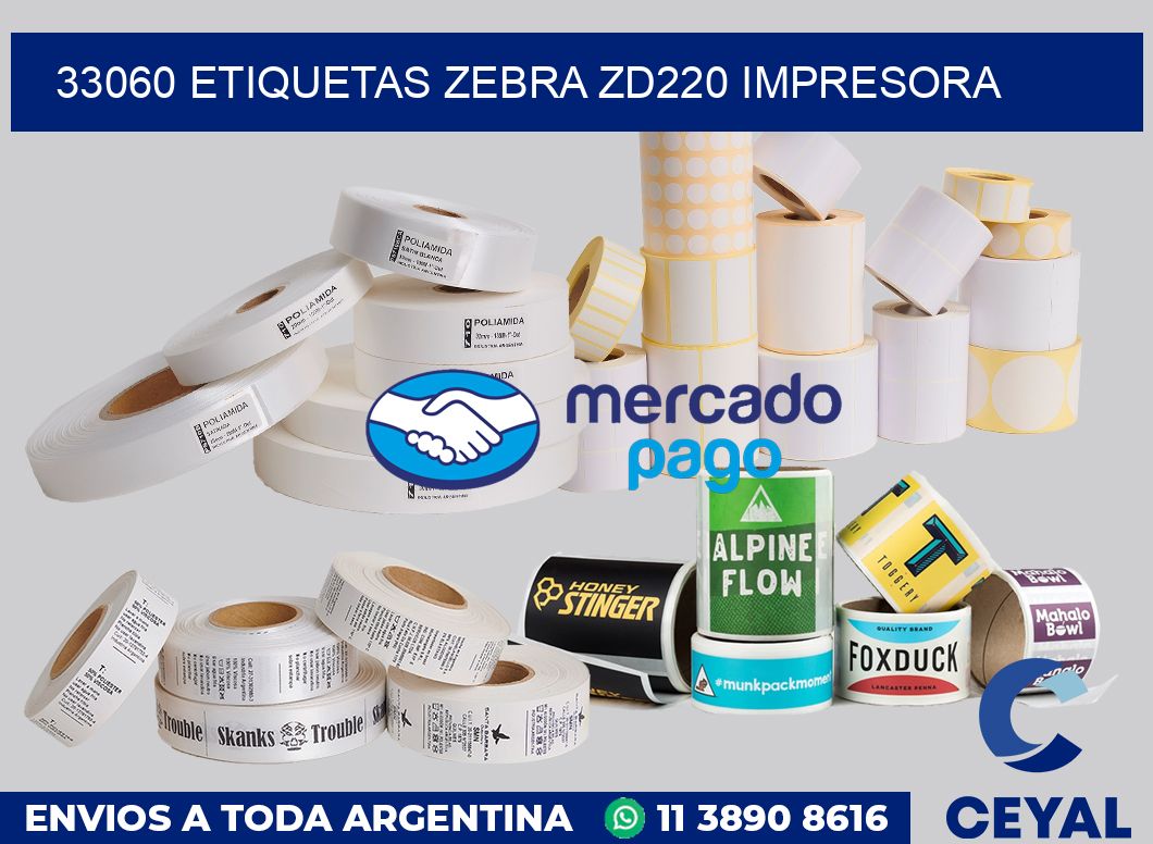 33060 etiquetas Zebra zd220 impresora