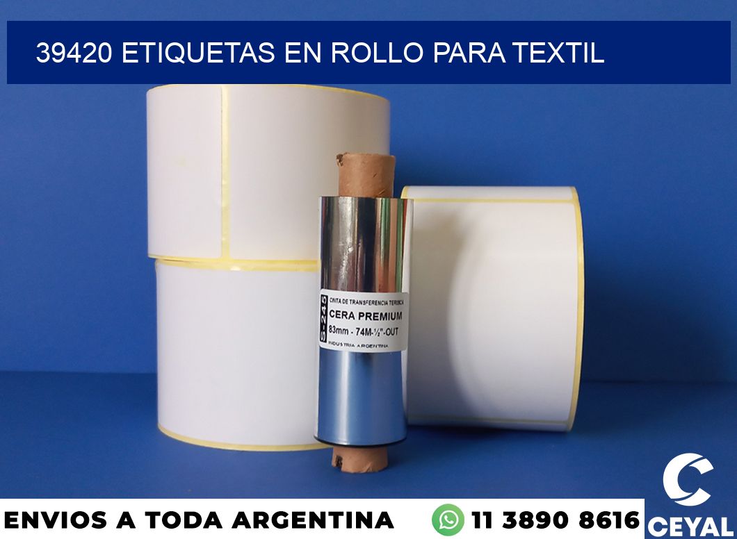 39420 etiquetas en rollo para textil