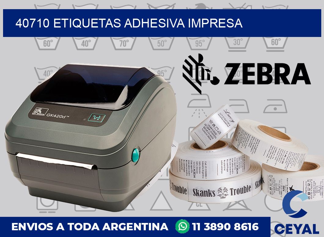 40710 etiquetas adhesiva impresa