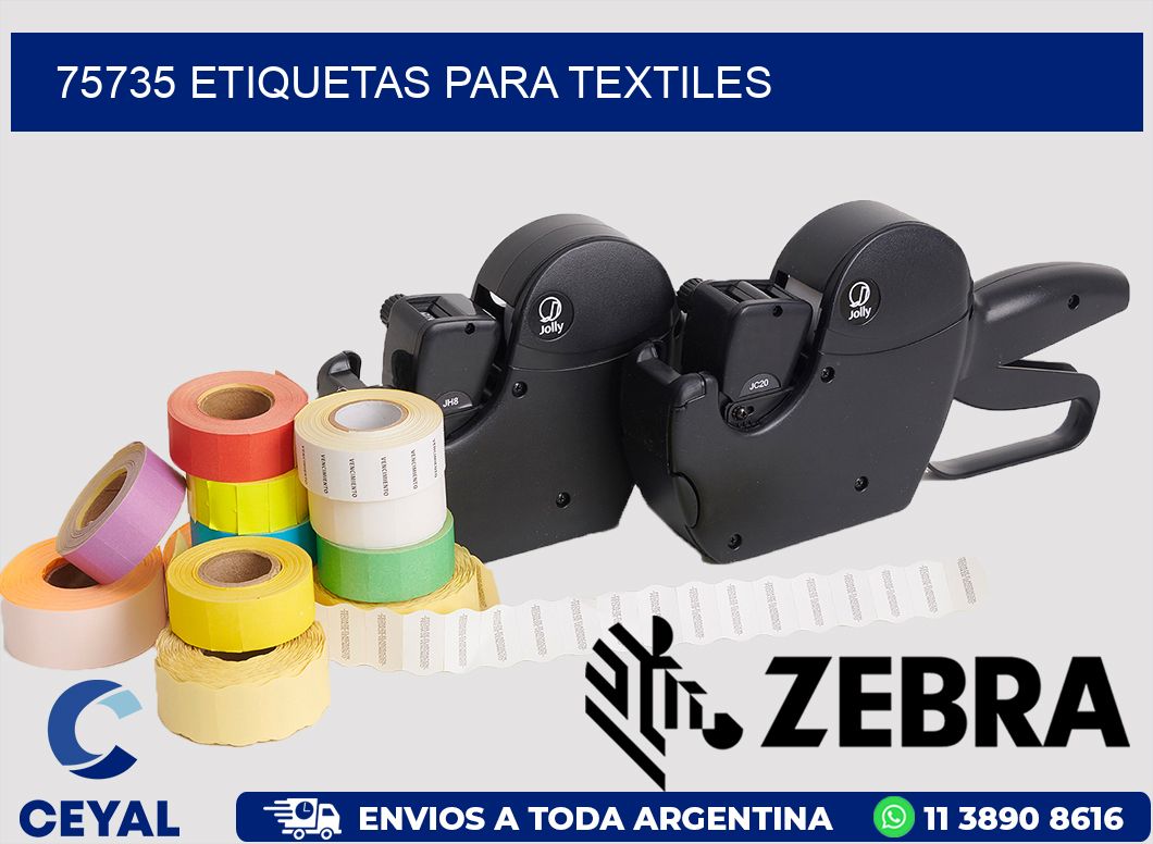 75735 etiquetas para textiles