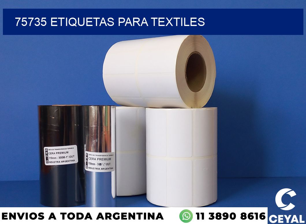 75735 etiquetas para textiles