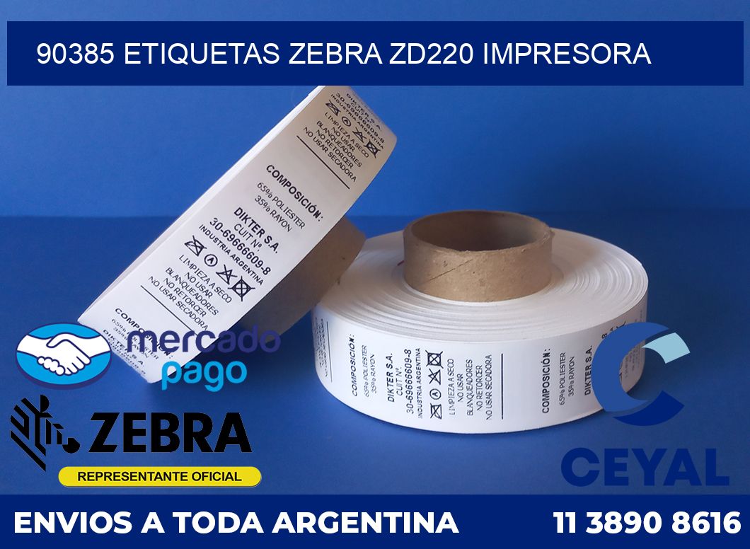 90385 etiquetas Zebra zd220 impresora