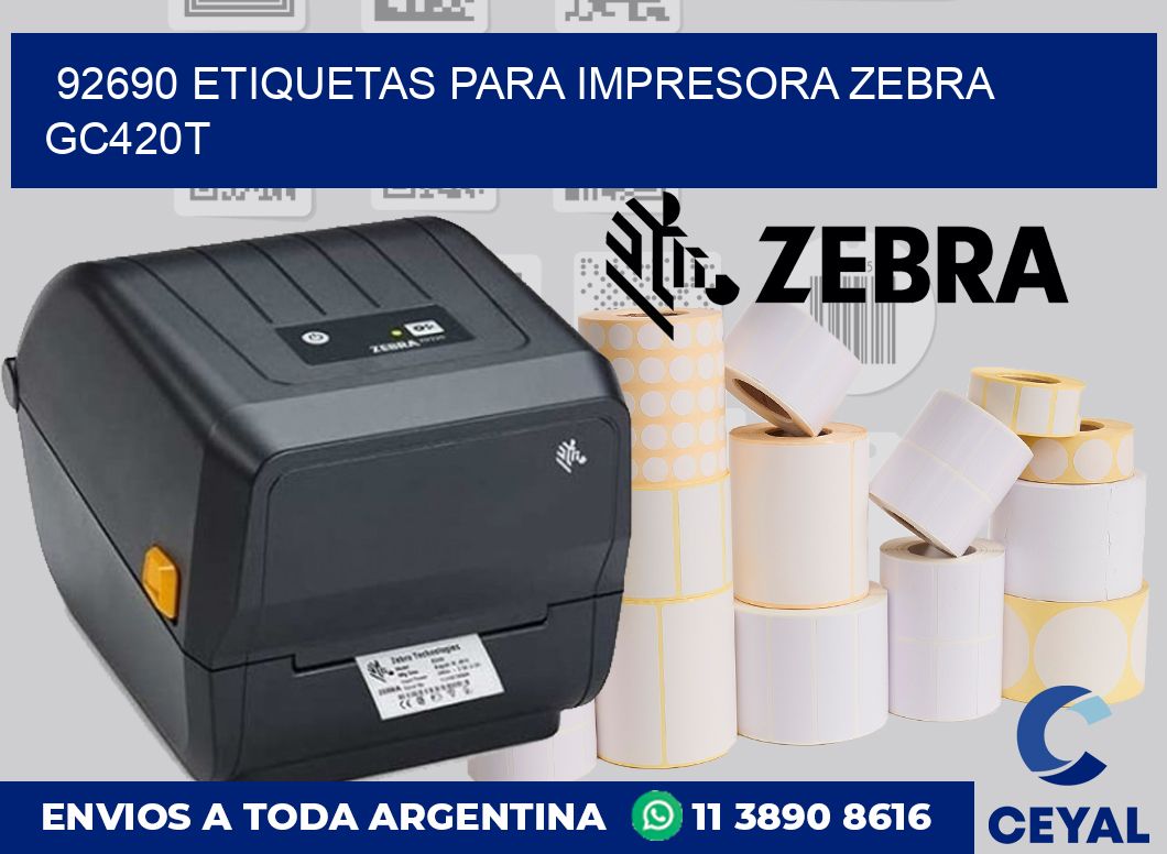 92690 etiquetas para impresora zebra GC420T