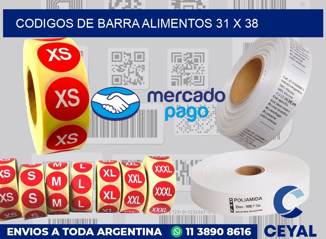Codigos de barra alimentos 31 x 38