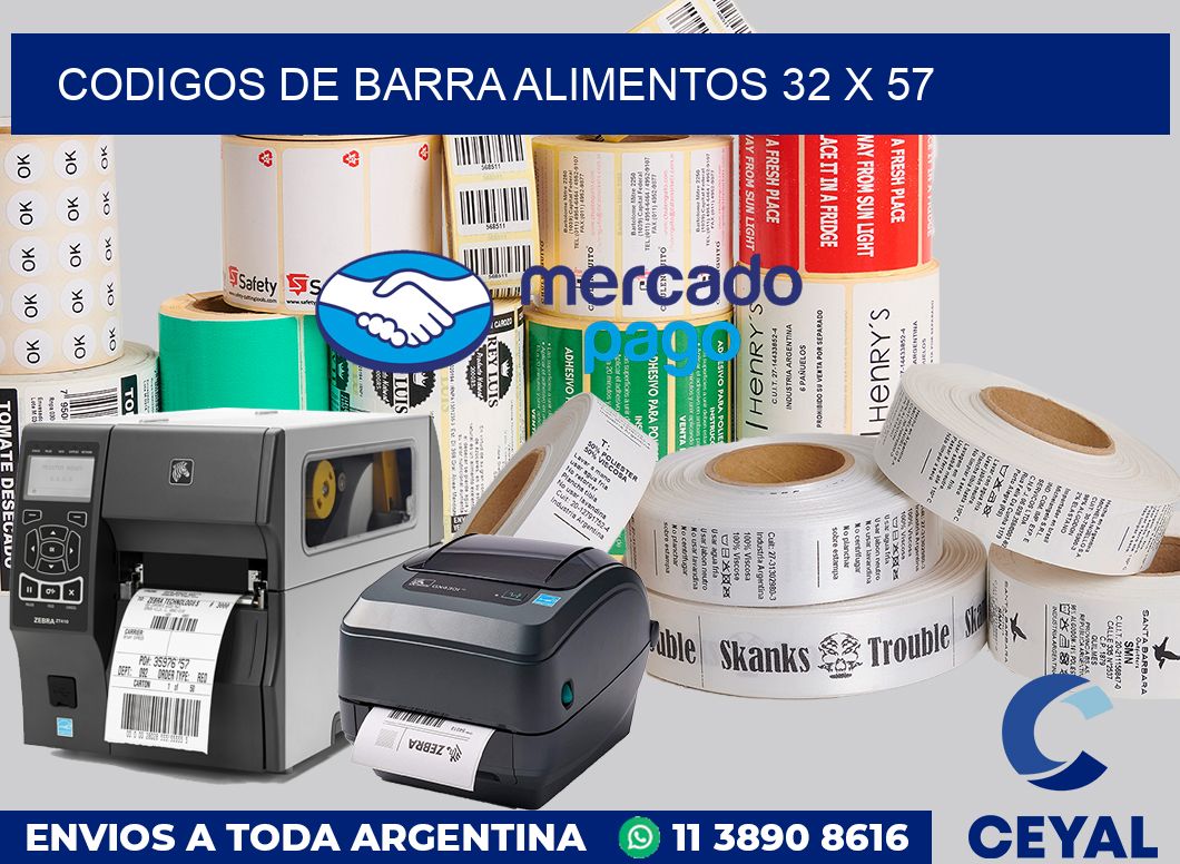 Codigos de barra alimentos 32 x 57