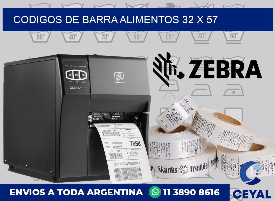 Codigos de barra alimentos 32 x 57