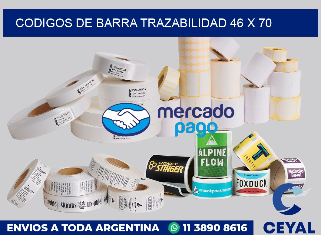Codigos de barra trazabilidad 46 x 70