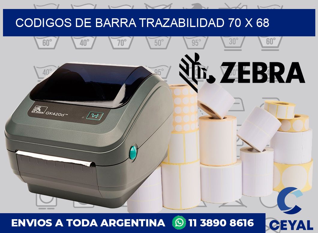 Codigos de barra trazabilidad 70 x 68