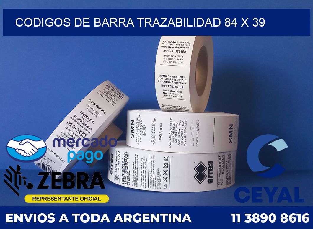 Codigos de barra trazabilidad 84 x 39
