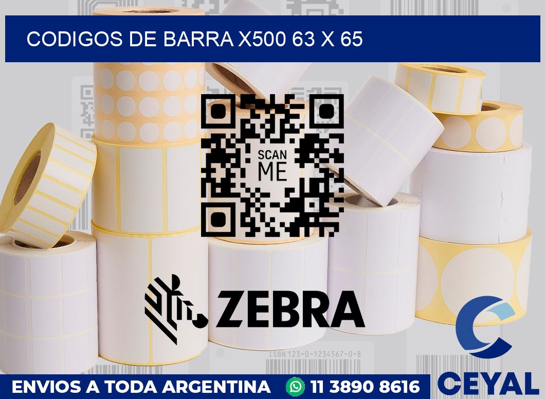 Codigos de barra x500 63 x 65