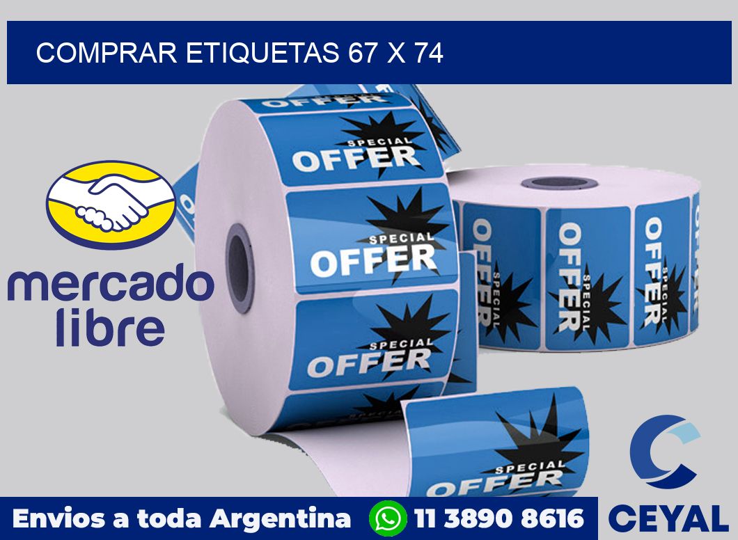 Comprar etiquetas 67 x 74