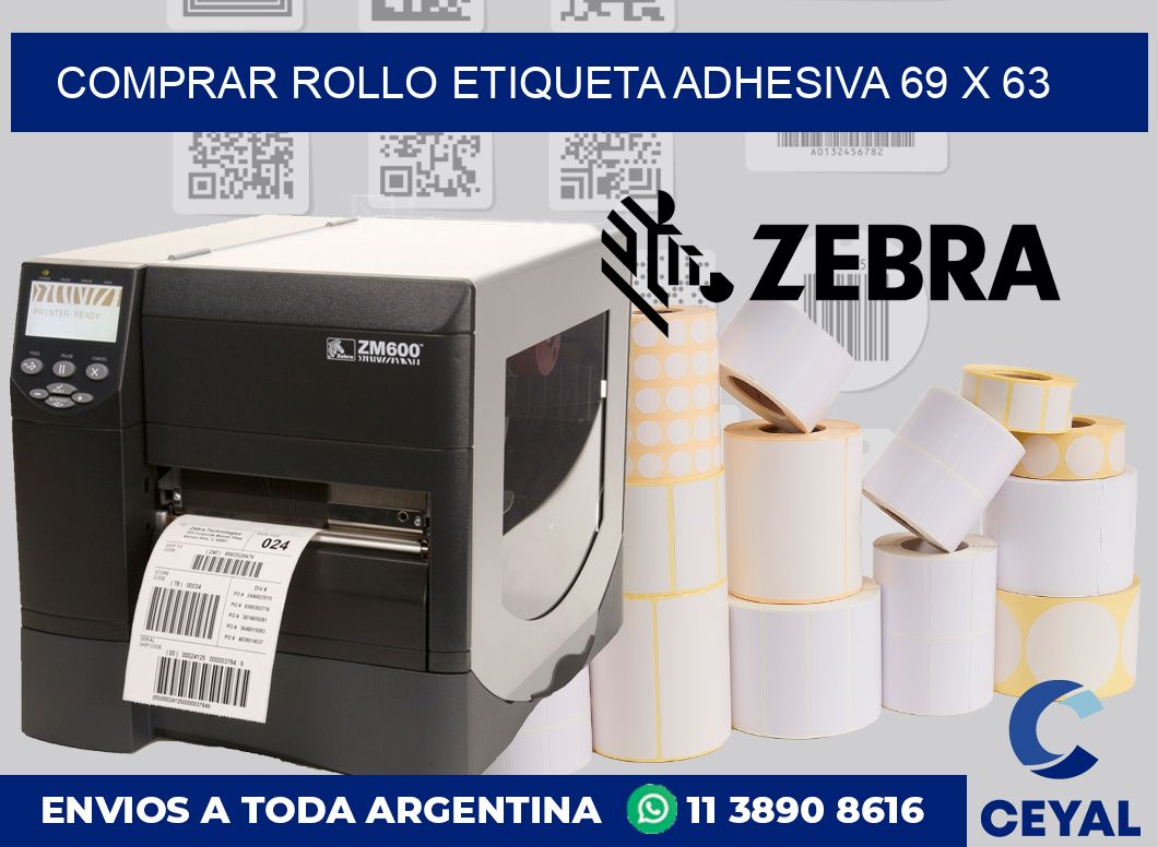 Comprar rollo etiqueta adhesiva 69 x 63