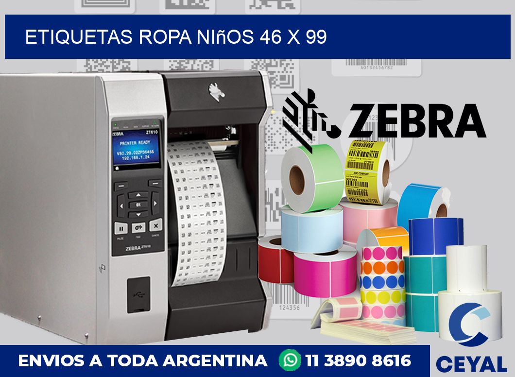 Etiquetas ropa niños 46 x 99