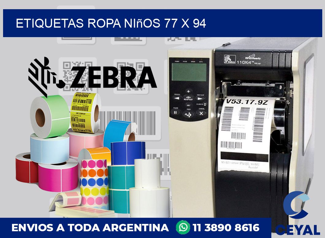Etiquetas ropa niños 77 x 94