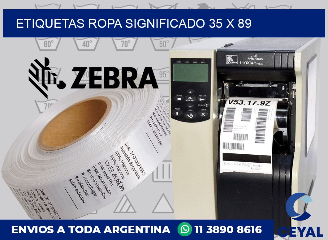 Etiquetas ropa significado 35 x 89