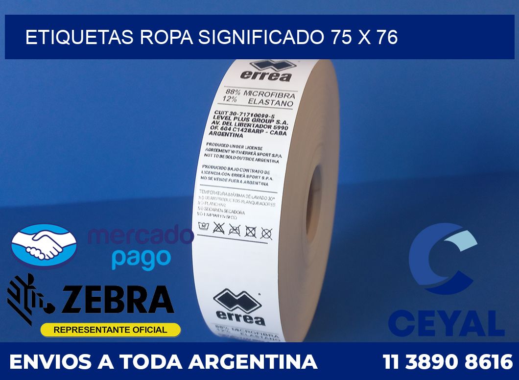 Etiquetas ropa significado 75 x 76