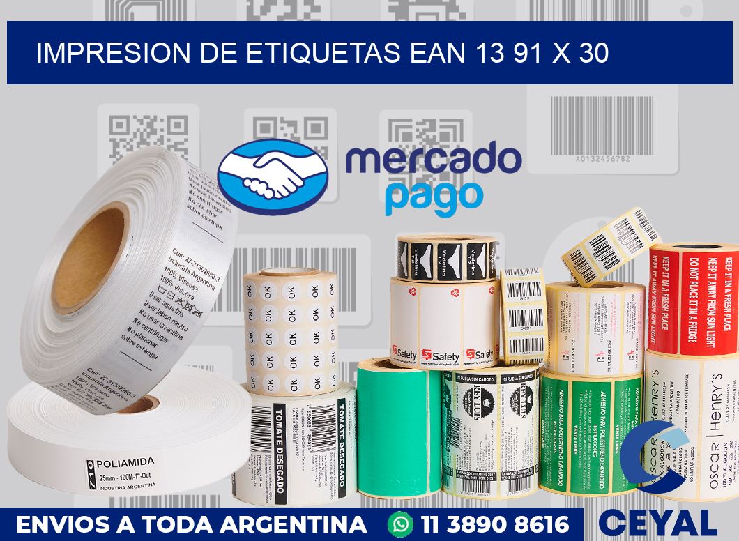 Impresion de etiquetas EAN 13 91 x 30