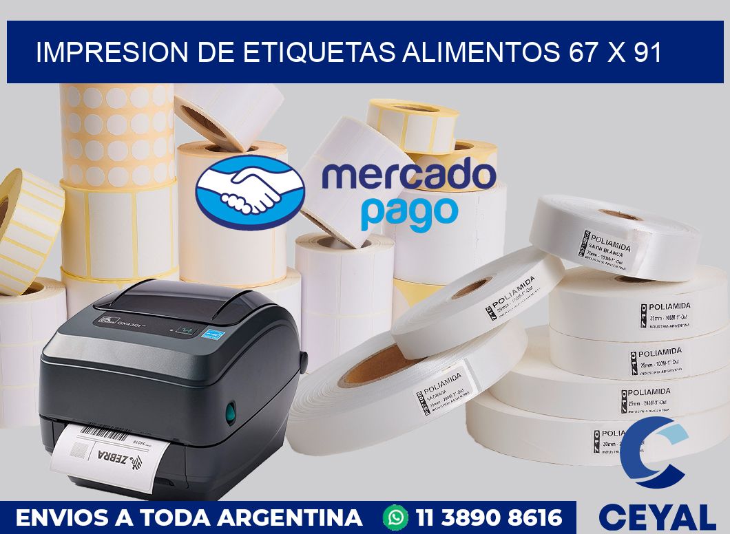 Impresion de etiquetas alimentos 67 x 91