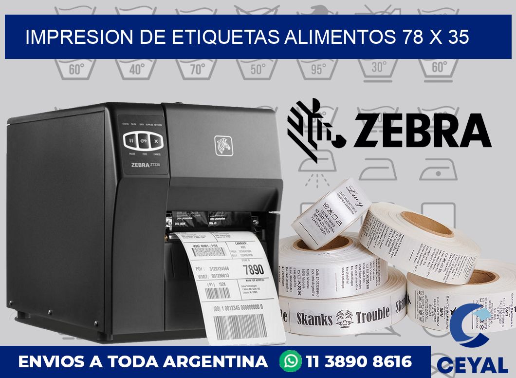Impresion de etiquetas alimentos 78 x 35