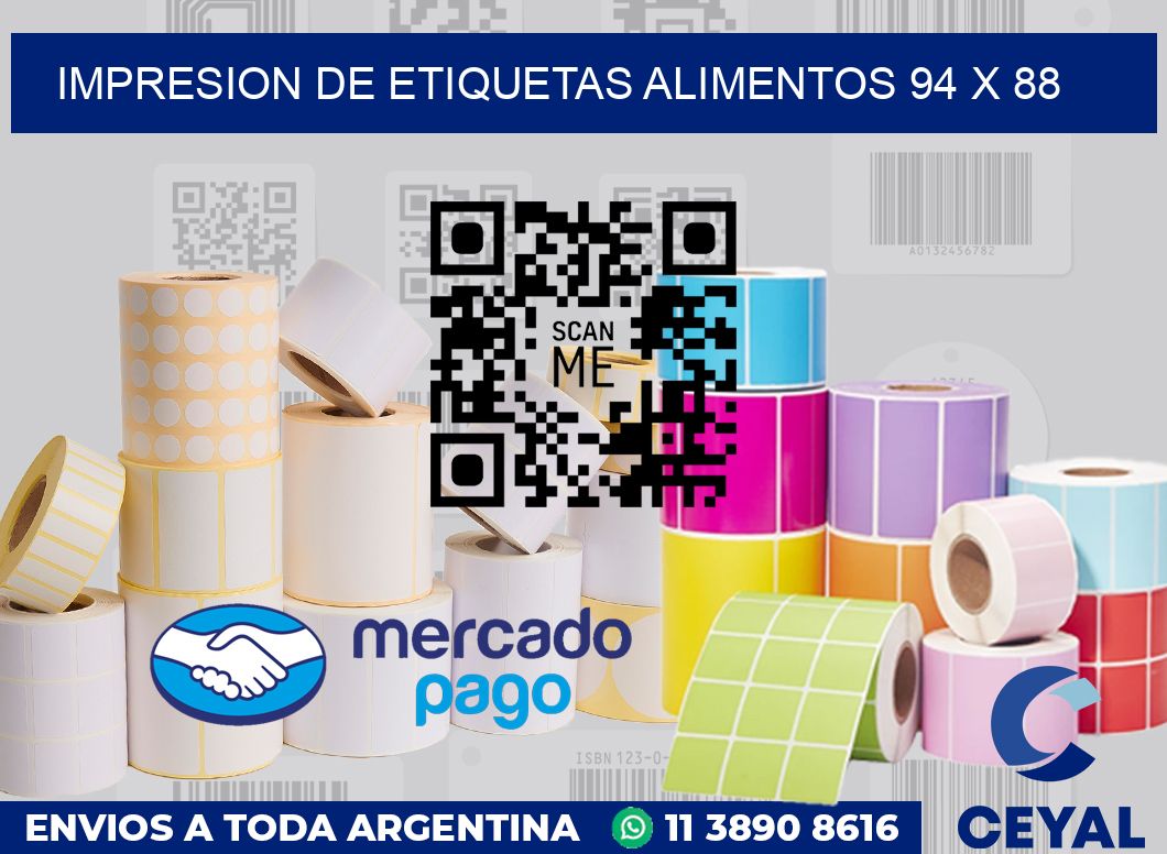 Impresion de etiquetas alimentos 94 x 88