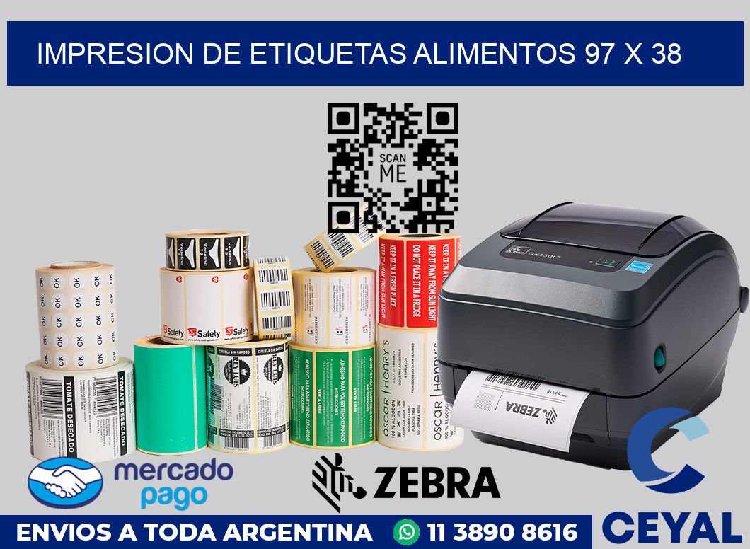 Impresion de etiquetas alimentos 97 x 38