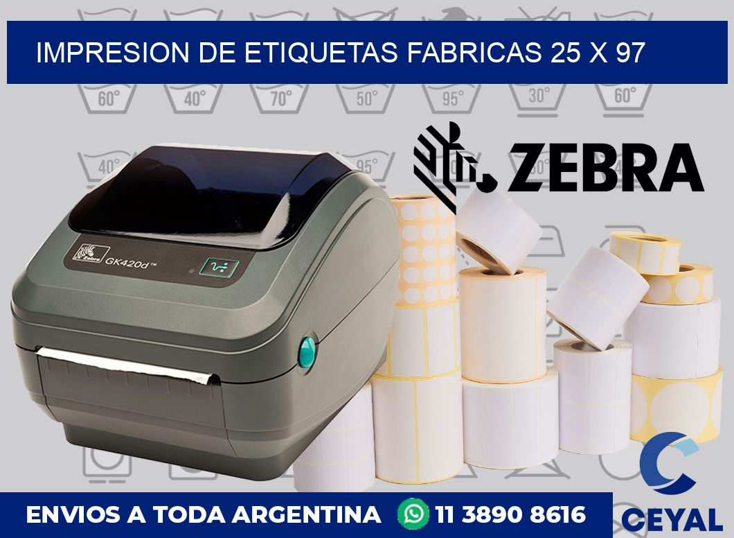 Impresion de etiquetas fabricas 25 x 97