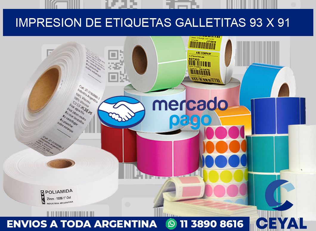 Impresion de etiquetas galletitas 93 x 91