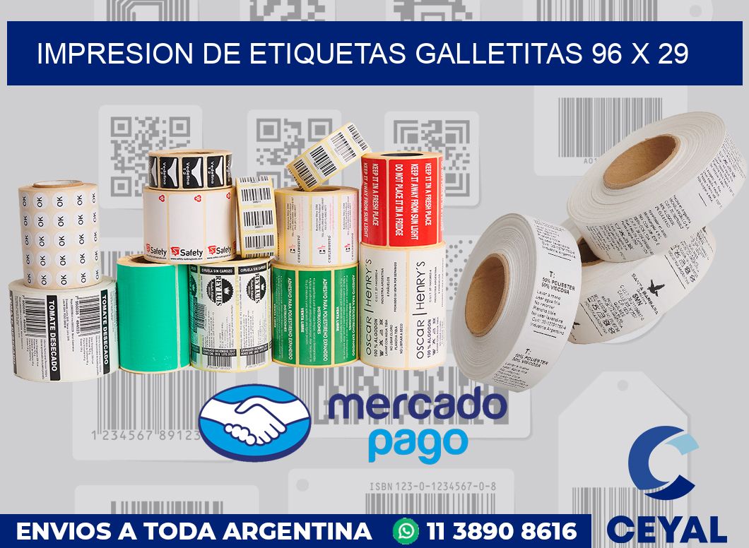 Impresion de etiquetas galletitas 96 x 29