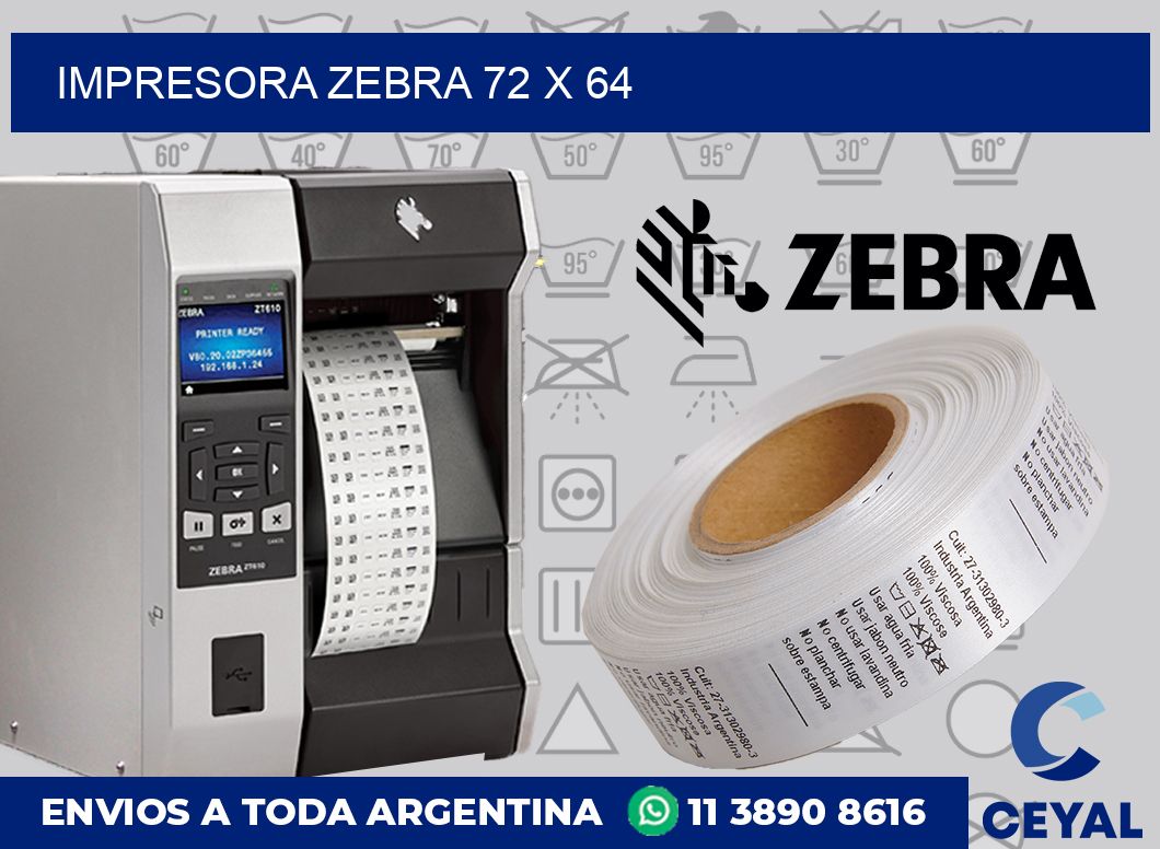 Impresora Zebra 72 x 64