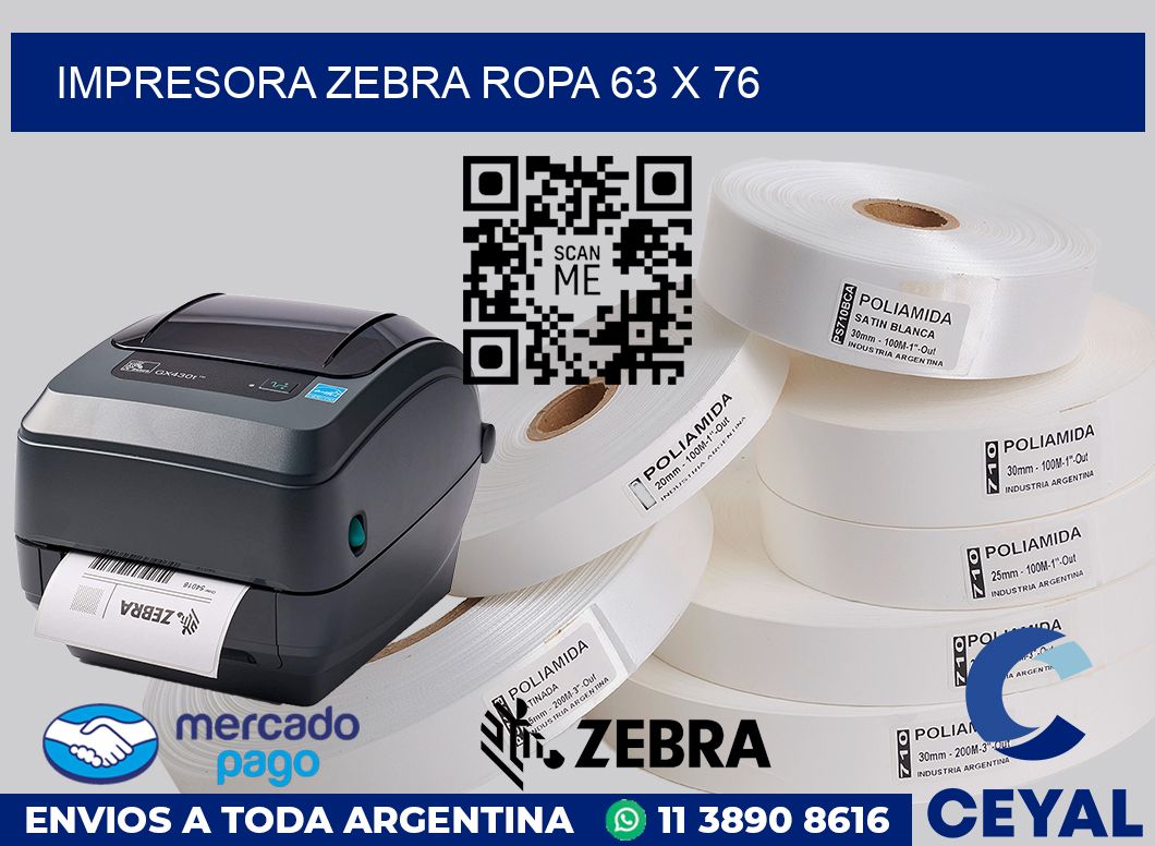 Impresora Zebra ropa 63 x 76